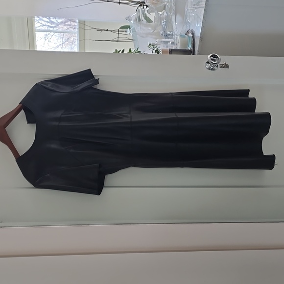 Leather-look A line dress - Picture 7 of 7